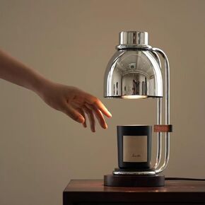 مصباح شمعة دافئ مع مؤقت ، عطر كهربائي قابلة للضايق أكثر دفئا ، ديكور المنزل الأنيق ذوبان السخان الاحترار كهدايا عيد ميلاد لمحبي شمعة جرة أمي ، وأصدقاء استخدام في غرفة النوم (A-Chrome)