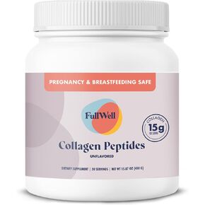 New Hydrolyzed Collagen Peptides, Breastfeeding & Pregnancy Safe Grass-Fed Collagen Powder for Women, 15g Unflavored Collagen, 30 Servings
