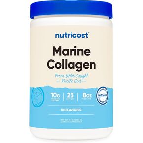 Nutricost Marine Collagen Powder Wild Caught Fish (8 oz) - 23 Servings, 10 G Protein Per Serving, Alaskan Wild-Caught