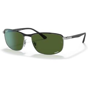 Ray-Ban RB3671CH Chromance Rectangular Sunglasses For Men For Women + BUNDLE With Designer iWear Complimentary Eyewear Kit
