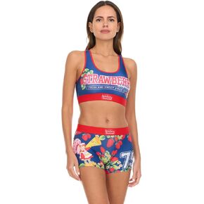 Strawberry Shortcake Womens Sports Bra Set - 2 Piece Sports Bra and Boxer Underwear Set for Women (Sizes: S-XL)