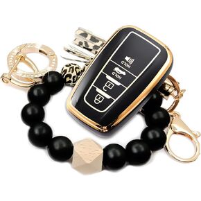 للحصول على غطاء مفتاح Toyota key مع حالة حماية مميزة للمعصم 360 درجة 2018-2022 2023 2024 Camry Rav4 Highlander Avalon C-HR Prius Corolla GT86 Smart Key (Black) in Kuwait