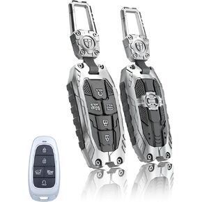 Key Fob Cover for Hyundai 5 Buttons Key Case,Heavy Key Shell Protector Keychain Accessories for 2024 2023 2022 Hyundai Sonata Tucson Santa fe Palisade Key Fob (Model-A-Black)