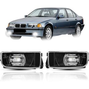 Fog Lights Lamps for 1992 1993 1994 1995 1996 1997 1998 1999 BMW (M3 E36) 318i 318is 318ti 320i 323i 323is 325i 325is 328i 328is 3 Series Original Design, 1 Pair, w/H1 Bulbs