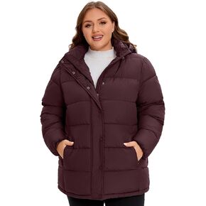 WINDMILL Womens Plus Size Heavyweight Puffer Jacket, Warm Winter Coat with Hood (1X-6X)