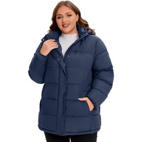 WINDMILL Womens Plus Size Heavyweight Puffer Jacket, Warm Winter Coat with Hood (1X-6X) in Kuwait