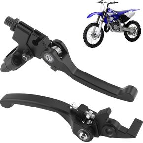 Black Aluminum Folding Clutch/Brake Lever Set for 22mm (7/8") Handlebar Systems Compatible with 110cc-140cc Dirt Bikes Including TTR 125 SSR Xmotos Apollo 125 and Pit Motorcycle Models