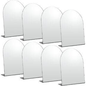 8 PCS Counter Top Desk Mirror 7 × 9 بوصات مرآة مكياج بذاتها للمكتب للمكتب المرآة الأكريليك مقوسًا أحادي الجانب مرآة الغرور للمكاتب الطاولة منزل غرفة نوم الحمام.