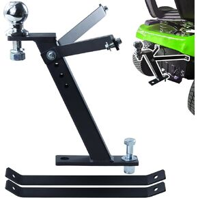 Lawn Mower Trailer Towing Hitch with Chrome Trailer Hitch Ball, 3,500 lbs, 2 Inch Diameter, 3/4 x 2-Inch Shank for John Deere Cub Cadet Husqvarna Riding Mowers