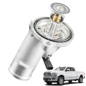 Aluminium Engine Coolant Thermostat Housing Assembly Compatible with 2014-2020 Ram 2500 3500 4000 4500 5500 6.4L V8 Replaces 902-3045 9023045 956-216 956216 95616 4893177AB 4893177AC