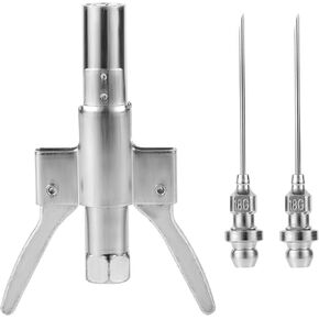 3pcs Grease Gun Coupler & Grease Gun Needle Tip, Double Handles Grease Gun Coupler Accessories Quick Release Grease Gun Fittings Nozzle Adapters Attachments for All Grease Guns