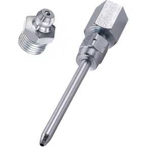 1 PC Car Grease Gun Needle Nozzle, Grease Narrow Needle Dispenser Greaser Prevent Parts Rusting, Grease Gun Tip with 1/8" NPT Thread, Universal Grease Gun Accessories for Most Cars (Silver)