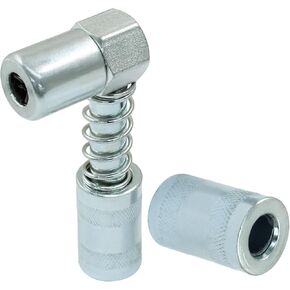 1 Pack 90 Degree Grease Coupler Adapter with Sleeves, Grease Gun Coupler Snaps onto Grease Fittings in Tight Spaces for Farm Truck Auto Industrial Use