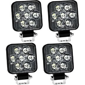 4 Pcs LED Work Light for Trucks ATV UTV Offroad Tractors, 2.5 Inch LED Pods Backup Bumper Auxiliary Lights Compatible with Cars Jeep Pickups Cart Trailers Boats (Square)