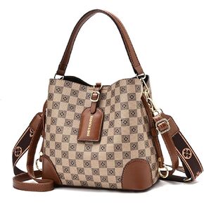 Cross Body Bag Purses for Women - PU Leather Crossbody Bucket Bag with Two Adjustable Shoulder Strap, Multiple Pockets