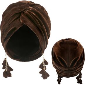 Women Turban,Cozy Polyester Velvet Turban Hats,Indian Turbans Hats Head Wraps Beanie,African Cap for Women