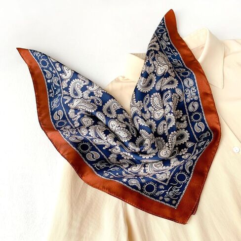 100% Mulberry Silk Scarf 21x21 Inch Lightweight Square Headscarf Small Neck Scarf Silk Scarves for Women Men in Kuwait