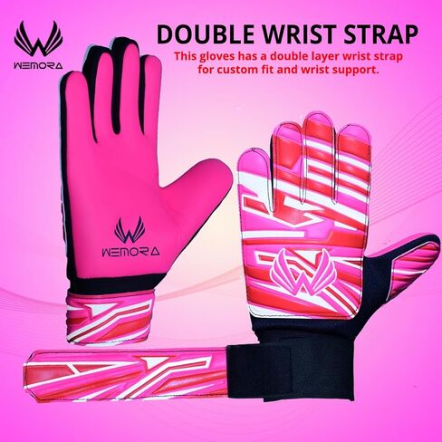 WEMORA Soccer Goalie Gloves for Kids Youth Junior Boys 4mm Anti Slip Latex Palm Grips Football Goalkeeper Gloves in Saudi Arabia
