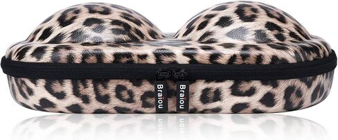 Bra Case Premium Lingerie Travel Bag Leopard Print Underwear Organizer Bag for A-C Cup (Purple) in Kuwait