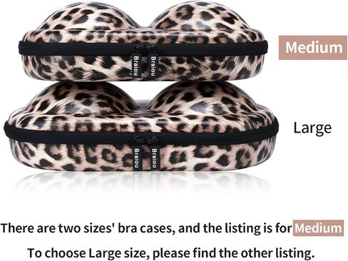 Bra Case Premium Lingerie Travel Bag Leopard Print Underwear Organizer Bag for A-C Cup (Purple) in Kuwait