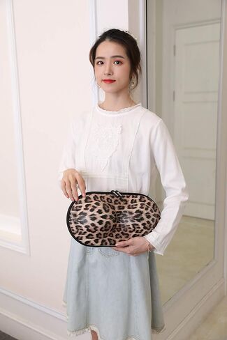 Bra Case Premium Lingerie Travel Bag Leopard Print Underwear Organizer Bag for A-C Cup (Purple) in Kuwait