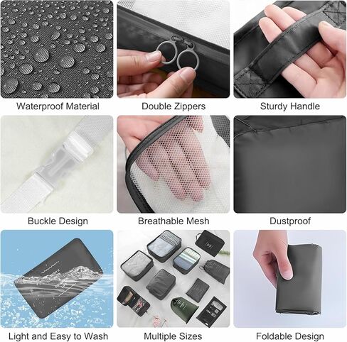 10 Set Packing Cubes for Travel Essentials, Rugged Luggage Sets Organizer with Mesh Design, Ideal Traveling Accessories for Men,Women, Good for Suitcase Organization on Any Trip in Saudi Arabia