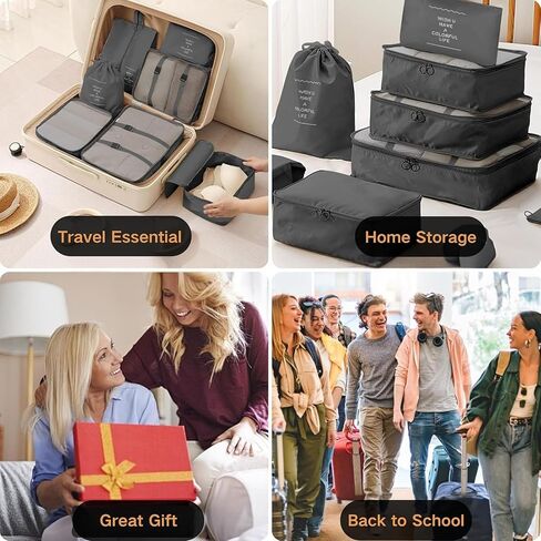 10 Set Packing Cubes for Travel Essentials, Rugged Luggage Sets Organizer with Mesh Design, Ideal Traveling Accessories for Men,Women, Good for Suitcase Organization on Any Trip in Saudi Arabia