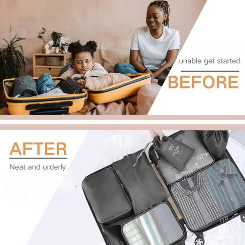 10 Set Packing Cubes for Travel Essentials, Rugged Luggage Sets Organizer with Mesh Design, Ideal Traveling Accessories for Men,Women, Good for Suitcase Organization on Any Trip in Saudi Arabia