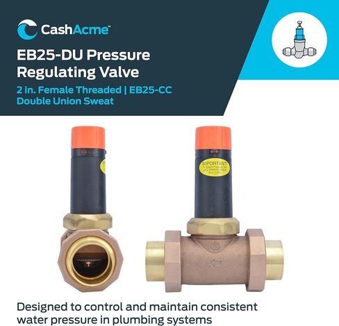 Cash Acme 3/4 Inch EB25 Sweat Double Union Pressure Regulating Valve (PRV), 45 PSI, 23137-0045 in Kuwait