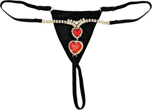 Eyraevor Women Sexy Crystal G-string Thong Rhinestone Panties Underpants Body Jewerly Underwear With Hip Chain in Saudi Arabia