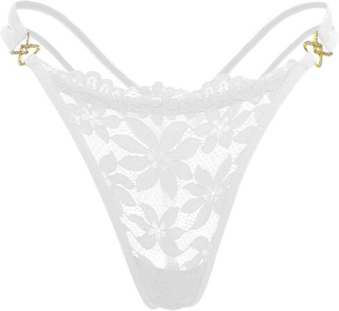 Women Floral Lace G-String Thongs Sexy Panties Stretch T Back Cheeky Tangas Rhinestones Shine Underwear in Saudi Arabia