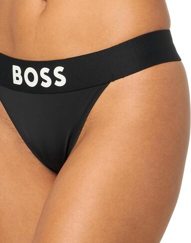 BOSS Women's Regular Rise Exposed Logo Waistband Thong in Saudi Arabia