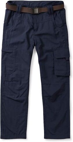 OCHENTA Boy's Quick Dry Pull on Cargo Pants for Big Kids Youth Outdoor Hiking Fishing Scout Khaki Tag 160-9-10Y in Saudi Arabia