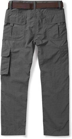 OCHENTA Boy's Quick Dry Pull on Cargo Pants for Big Kids Youth Outdoor Hiking Fishing Scout Khaki Tag 160-9-10Y in Saudi Arabia