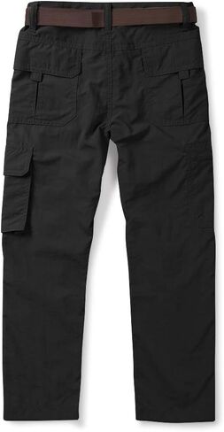 OCHENTA Boy's Quick Dry Pull on Cargo Pants for Big Kids Youth Outdoor Hiking Fishing Scout Khaki Tag 160-9-10Y in Saudi Arabia