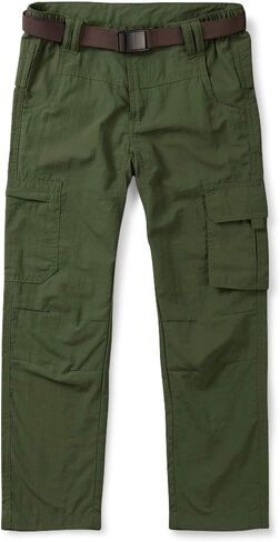 OCHENTA Boy's Quick Dry Pull on Cargo Pants for Big Kids Youth Outdoor Hiking Fishing Scout Khaki Tag 160-9-10Y in Kuwait