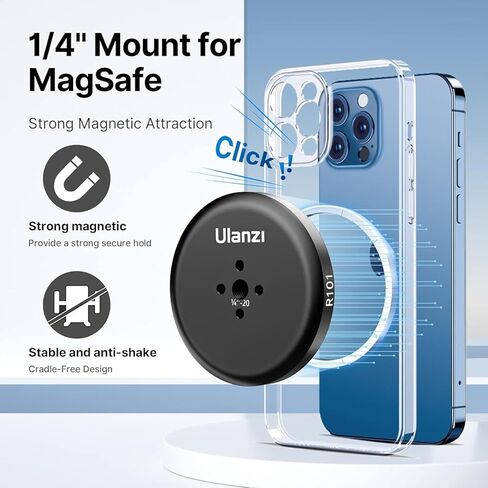 ULANZI 61'' Magnetic Selfie Stick Phone Tripod with Wireless Remote, Extendable Cell Phone Tripod Stand, Compatible with MagSafe, Cellphone Tripod for iPhone 15 14 13 12 Series and Android Phones in Saudi Arabia