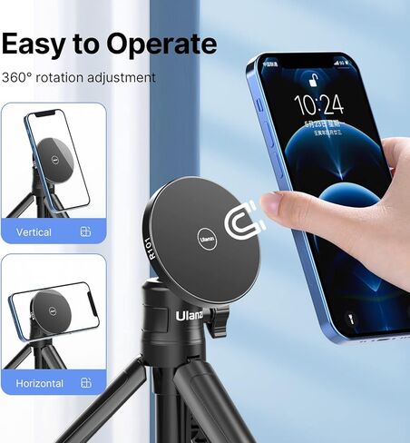 ULANZI 61'' Magnetic Selfie Stick Phone Tripod with Wireless Remote, Extendable Cell Phone Tripod Stand, Compatible with MagSafe, Cellphone Tripod for iPhone 15 14 13 12 Series and Android Phones in Saudi Arabia