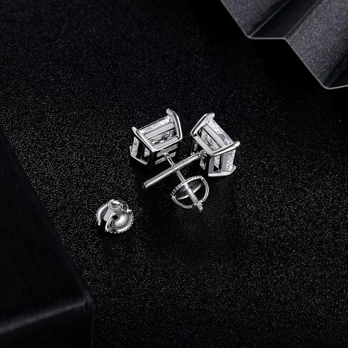 18K Gold Plated Princess Cut Cubic Zirconia Screw Back Stud Earring Pack of 5 Pairs (5 Pairs) in Saudi Arabia