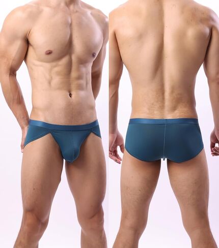 WINDAY Men's Briefs Ice Silk Mesh Low Rise Bikini Briefs and Breathable Underwear in Kuwait