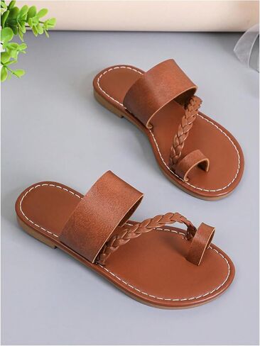شقق الجلود الفتاة الفتاة Gorglitter Strappy Sandal لطيف مضفر خاتم أخمص القدم in Kuwait