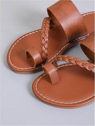شقق الجلود الفتاة الفتاة Gorglitter Strappy Sandal لطيف مضفر خاتم أخمص القدم in Kuwait