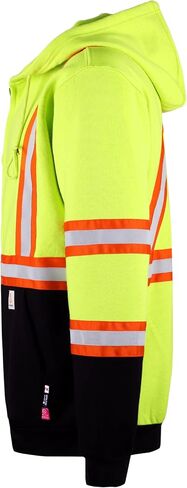 BOCOMAL FR Hoodies High Visibility 10.5oz Cottion Fleece Zipper Hi Vis Flame Resistant Reflective Hooded Sweatshirts in Saudi Arabia