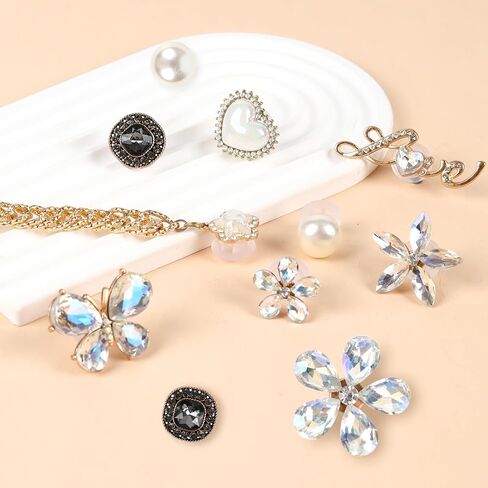 Bling Accessories for BOGG Bags - 22PCS Flower, Letter & Pearl Chain Charms,Easy-Clip Rhinestone Decorations for Beach Totes, Crochet & Rubber Bags in Kuwait