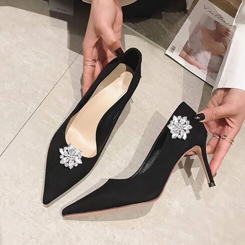 Flyonce Shoe Clips Rhinestone Crystal Shoes Buckle for Women,Decoration Charms for Dress Hat in Kuwait