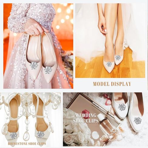 Flyonce Shoe Clips Rhinestone Crystal Shoes Buckle for Women,Decoration Charms for Dress Hat in Saudi Arabia