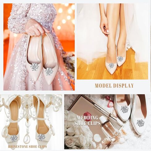 Flyonce Shoe Clips Rhinestone Crystal Shoes Buckle for Women,Decoration Charms for Dress Hat in Kuwait