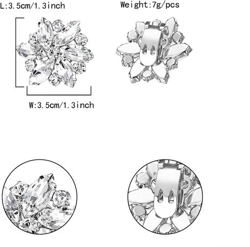 Flyonce Shoe Clips Rhinestone Crystal Shoes Buckle for Women,Decoration Charms for Dress Hat in Kuwait