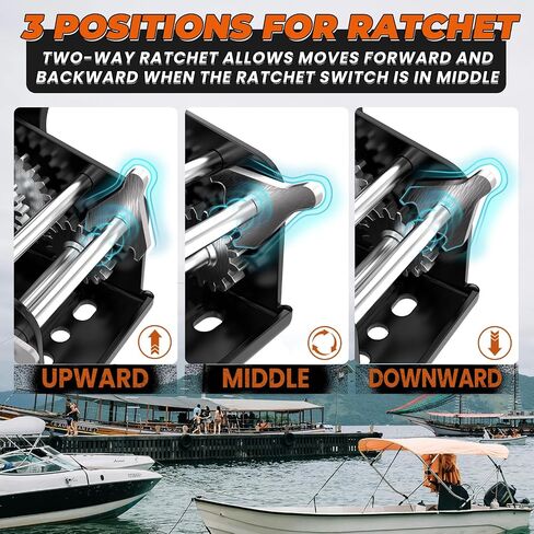 Winches على متن القوارب للمقطورات ، مقطورة القوارب الثقيلة مع حزام 33 قدم ، 2- الطريق السقاطة ونسبة 4: 1/8: 1 ترس اثنين من السرعة القابلة للتبديل 3500 رطل يدوية كرنك ، شاحنة القطر ، ATV ، RV و Jet Ski in Kuwait