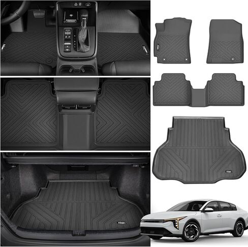 Floor Mats for 2025 Kia K4 with Trunk Mat All Weather TPE Protection Floor Liners Full Set with Cargo Liner for 2025 Kia K4 Accessories in Saudi Arabia